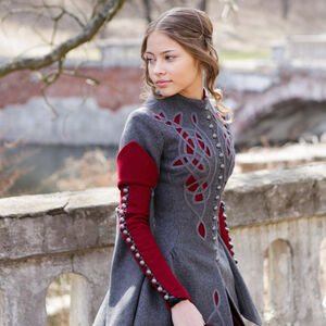 Sale: Märchenhafter Wollmantel „Gebrüder Grimm“ | Graue Wolle | Schwarze Akzente