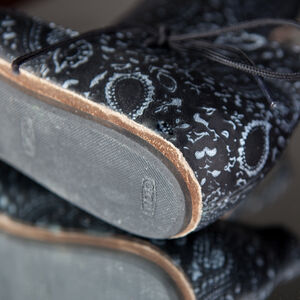 Sale: Mittelalter-Damenschuhe aus Leder | Blau auf Schwarz | EU-Größe 36