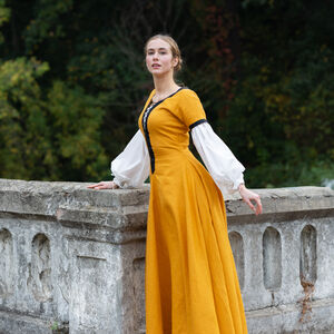 Sale: Mittelalter kurzärmliges Leinenkleid mit Schnürung „Stadtfrau“