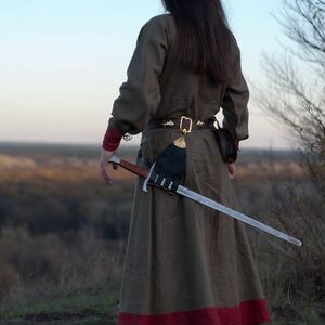Sale: Mittelalter Schwertfrosch aus Leder mit Gegenriemen | Schwarzes Leder | Maßanfertigung