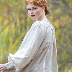 Sale: Plissee Chemise „Deutsche Rose” XVI. Jhdt | Feines Leinen Farbe Natur | Größe 6