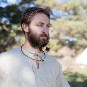 Sale: Wikinger Leinenhemd | Weißes feines Leinen | Größe L