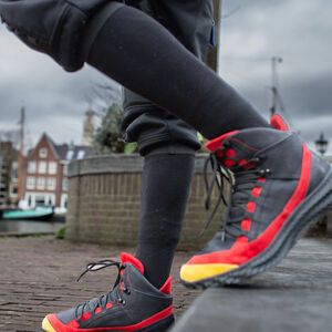 Schwarze, gestrickte Baumwollsocken für Alltag, HEMA-Fechttraining, 3 Paar im Set