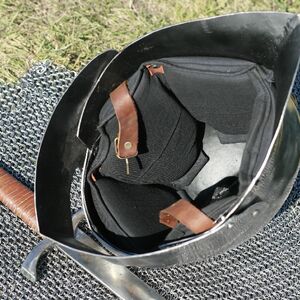 Spätmittelalter Exklusiver Schaller Helm Mit Bart