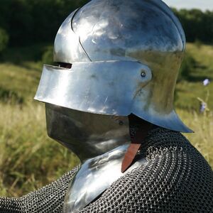 Spätmittelalter Exklusiver Schaller Helm Mit Bart