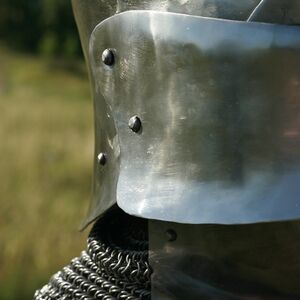 Spätmittelalter Exklusiver Schaller Helm Mit Bart