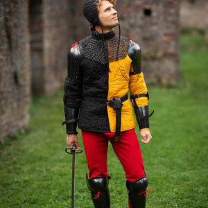 Vernieteter Kettenhemd-Standardkragen mit Lederakzenten „Söldner“