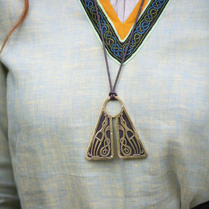 Wikinger Halskette aus Messing mit geätzten Enten