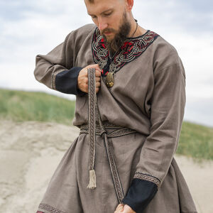 Wikinger Leinentunika „Ingvar der Seemann“ mit Stickerei