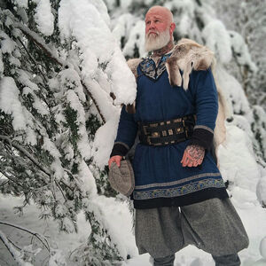 Wikinger Leinentunika „Ingvar der Seemann“ mit Stickerei