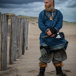Wikinger Leinentunika „Ingvar der Seemann“ mit Stickerei