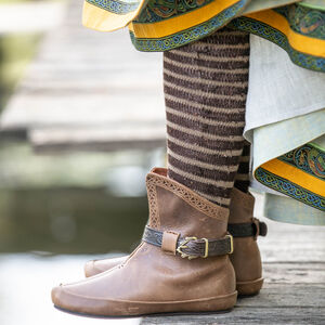 Wikinger Schuhe mit Knotenmustern „Kriemhild” aus Leder