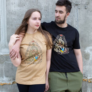 Wikinger-T-Shirt aus Baumwolle „Krieger und Schlange"