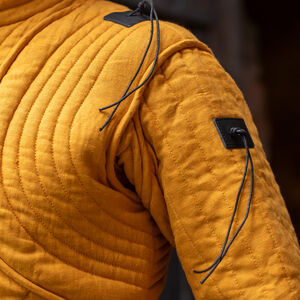 Zweifarbiger Leinen Gambeson für SCA/WMA-Schwertkampf „Söldner“, wattierte Rüstungsjacke