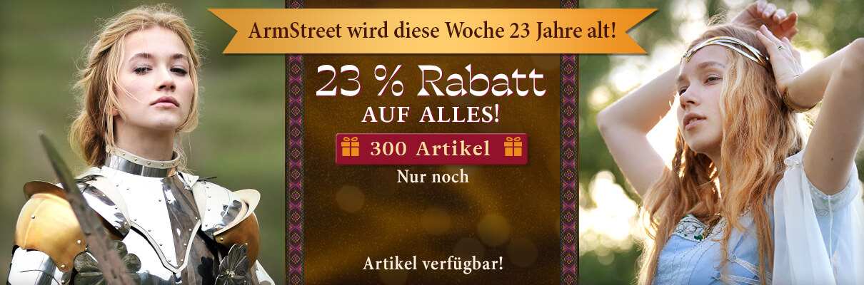 ArmStreet wird diese Woche 23 Jahre alt! 23 % Rabatt auf alles! 300 Artikel