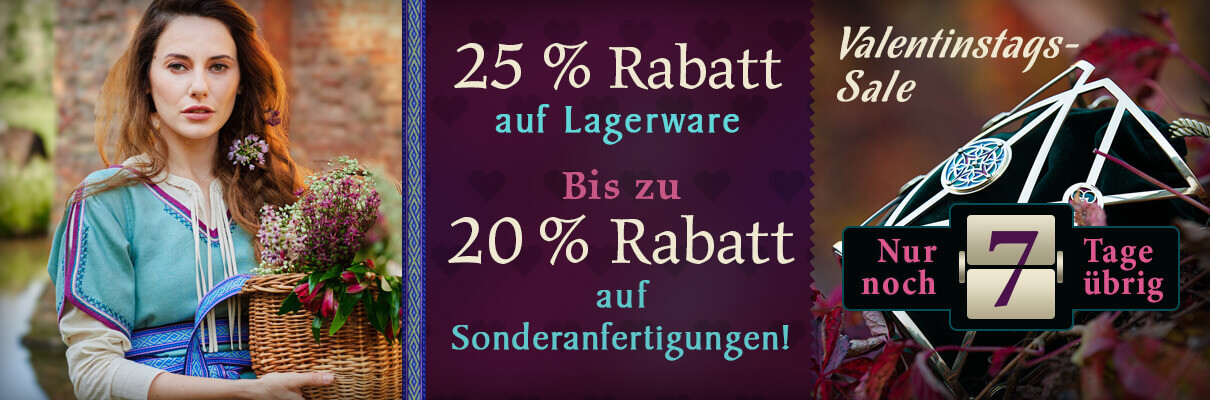 Valentinstags- Sale. 25 % Rabatt auf Lagerware. Bis zu 20 % Rabatt auf Sonderanfertigungen! nur noch 7 Tage übrig