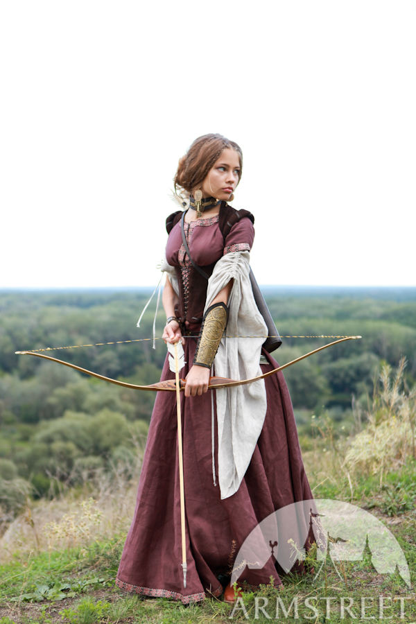 Mittelalter Kleid aus Leinen „Bogenschützerin“