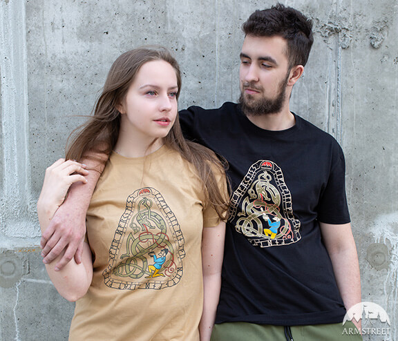 T-Shirt „Krieger und Schlange”