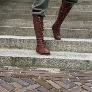 Medieval Fantasy Leather High Boots